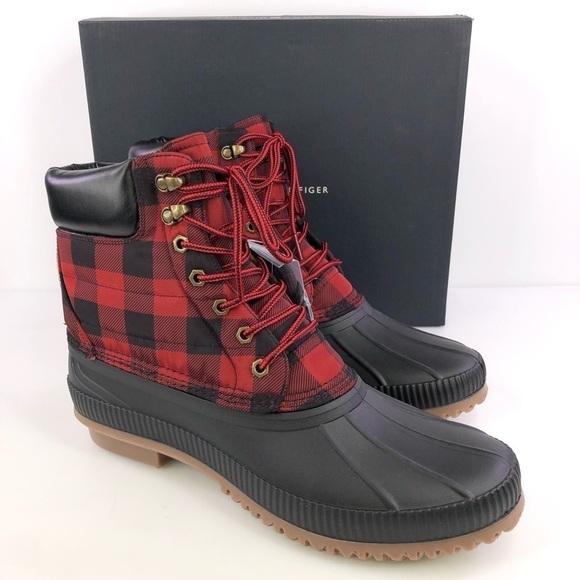 Tommy Hilfiger Men's Dark Red Collins 4 Waterproof Duck Lace Up Boots - Picture 1 of 7